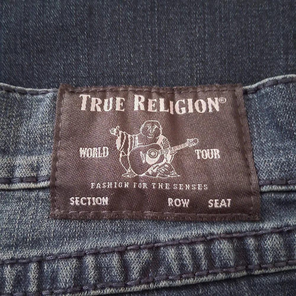 True Religion Geno Relaxed Slim Straight Leg Jeans Faded Denim Men's 38